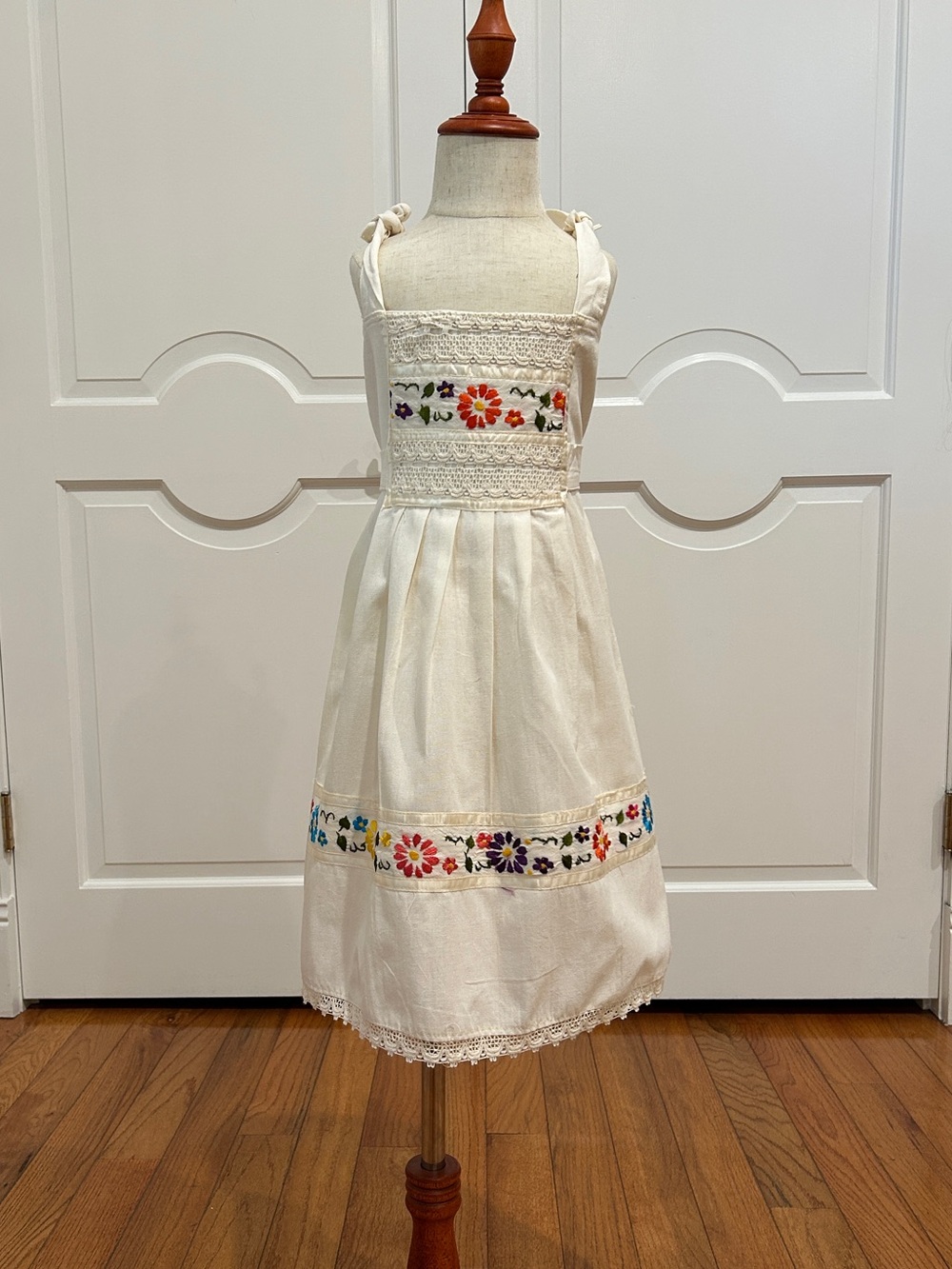 Mexican Girls Dress With Hand Embroidered.